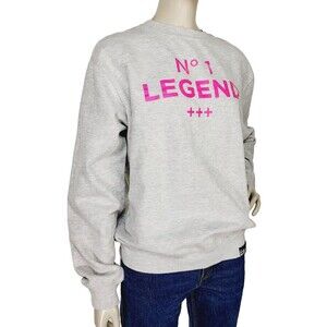 Pink Dolphin "No. 1 Legend" Gray and Pink Pullover Sweatshirt Adult Size M/L